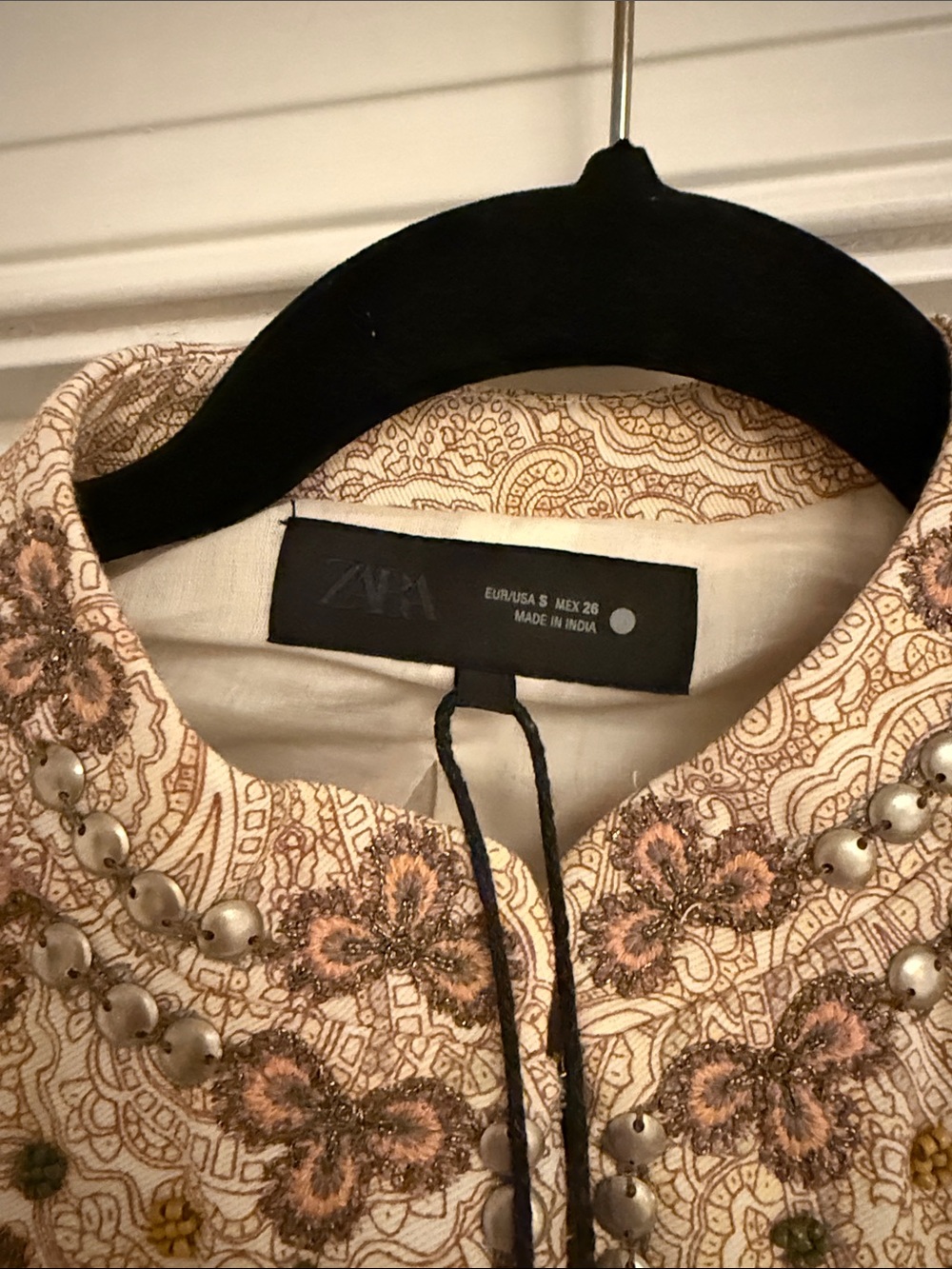 Zara embroidered paisley and floral jacket - Picture 3 of 7
